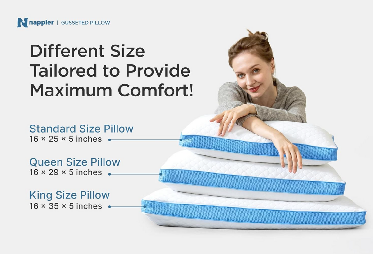 Side and Back Sleeper Pillow for Neck and Shoulder Pain Relief - Shredded Memory Foam Bed Pillow for Sleeping - 100% Adjustable Fill - Queen Size - Modal Washable Case. Extra Fill Included