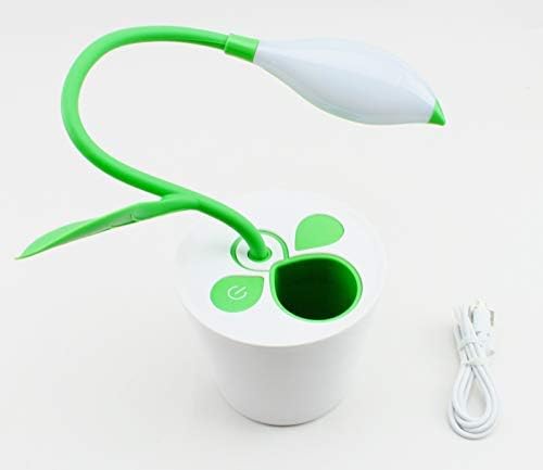 LED Desk Lamp Eye-caring Night Light Pea Sprout Table Lamp Touch Control with 3 Brightness Levels Light Home Decor, with Storage Space Pen Holder