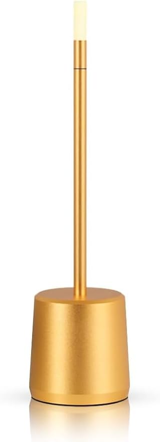 Portable Metal Desk Lamp, Cordless LED Table Lamp,3 Color Touch Control Rechargeable Lamp,3-Levels Brightness Room Decor Desk Lamp,Bedside Lamp,Night Light, Dining Room Lamp (Gold)