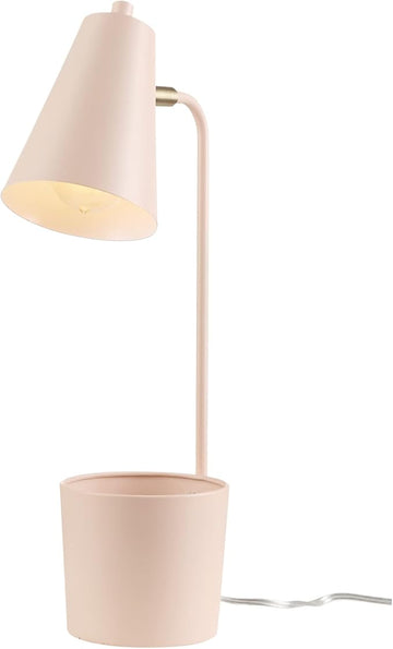 Globe Electric 30295 Taylor 18" Organizer Desk Lamp, Matte Pink, Brass Pivot Joint, On/Off Rotary Switch at Shade