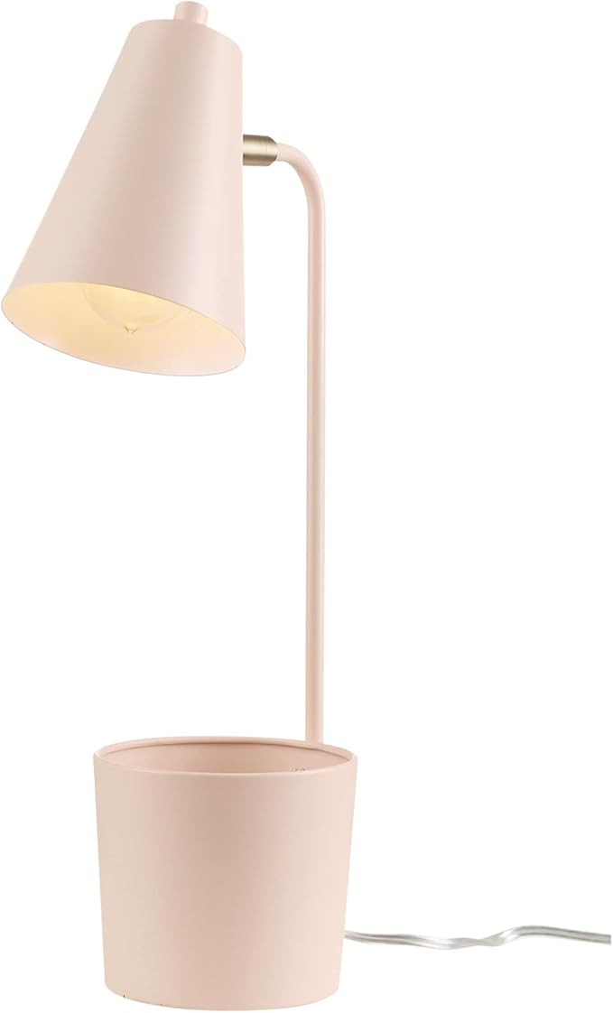 Globe Electric 30295 Taylor 18" Organizer Desk Lamp, Matte Pink, Brass Pivot Joint, On/Off Rotary Switch at Shade