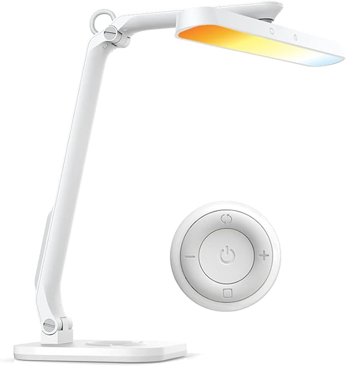 SINCELIGHT Horus H1 LED Desk Lamp, Color Changeable, Dimmable, Dual Control Mode, Remote Table/Reading/Book Light, Eye-Friendly GR0 Level with no Harmful Bluelight