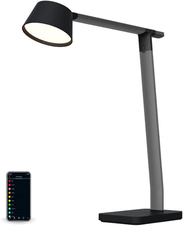 BLACK+DECKER Verve Designer Smart Desk Lamp, Works with Alexa, Auto-Circadian Mode, True White LED + 16M RGB Colors, USB Charging Port,