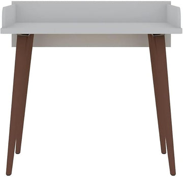 Manhattan Comfort Hampton Mid Century Modern Home Office Computer Desk Table, 35.43, White