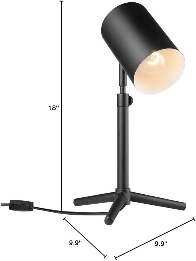 Globe Electric 52899 Pratt Desk Lamp, 18 in 1-Light, Matte Black Tripod Base