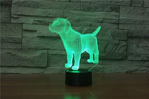 Little Dog Puppy Figure 3D lamp Optical Night Light 7 Colors Changing LED Illusion Lamps Gifts for Girls Kids Baby Girls Daughter Sister Aunt or Mother