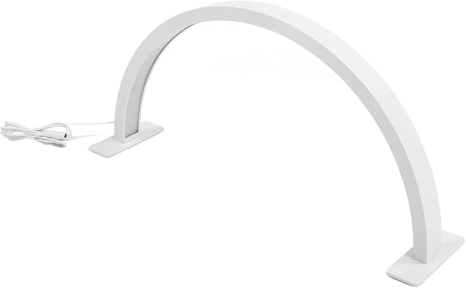 LED Half Moon Light, 25W Desktop LED Light 3000K to 6500K Desktop Beauty Lamp LED Half Moon Light Half Moon Beauty Lamp Half Moon Shaped Adjust Brightness Eyelash Beauty Lamp, White half moon light