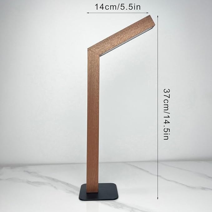 Wooden Versatile Rechargeable Tabletop Lamp - Touch Control, Foldable Design, USB-C Rechargeable LED Light, 1100mAh Battery - Ideal for Bedroom, Living Room, Office, Study, and Emergencies