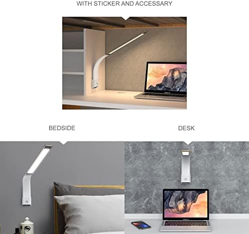 Mark' Wireless LED Desk Lamp, 360 Adjustable, Portable, Foldable and USB Rechargeable, Up to 40 Hours of Continuous Light, Touch Control, 6 Brightness Levels, 3 Light Modes (Gold)