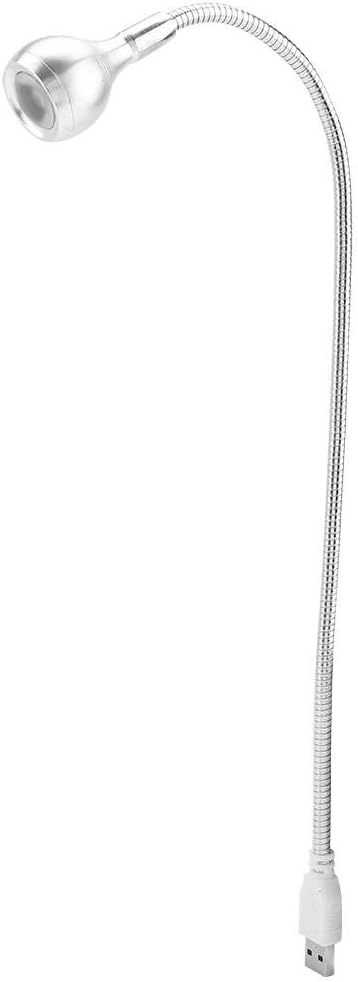 Desk Lamp, LED Mini USB Lamp, Nonradiative No Flicker Home for Desk(Silver, White light)