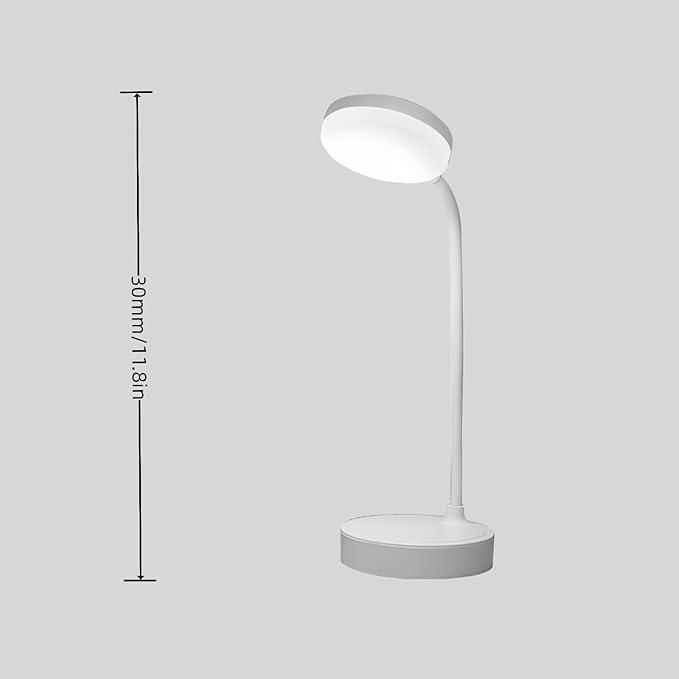 Small desk lamp USB rechargeable desk lamp with 3 color modes, dimmable learning lamp for learning, reading and writing, art and handicrafts, nail art, flexible gooseneck desk lamp