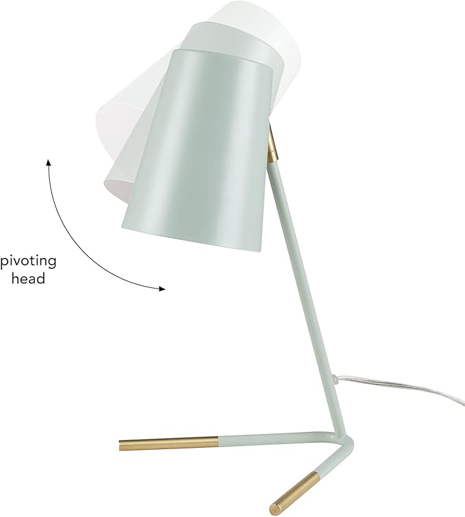 Globe Electric 56086 Dobby 16" Desk Lamp, Matte Teal, Gold Accents