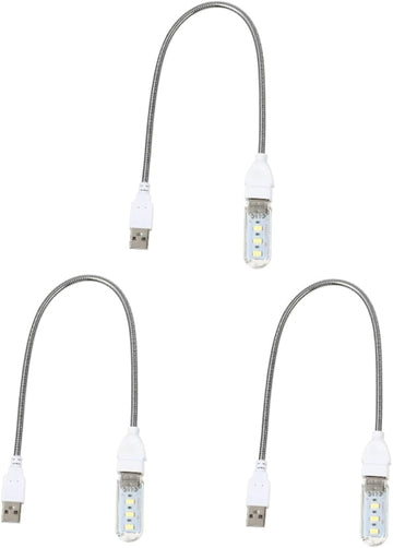 ARTIBETTER 3pcs U Disk Night Light Led Night Light Gooseneck Desk Lamps Indoor Light Bulbs for Her Portable Light Bulb Nightlight Computer Light Field Camping Lights PVC Student