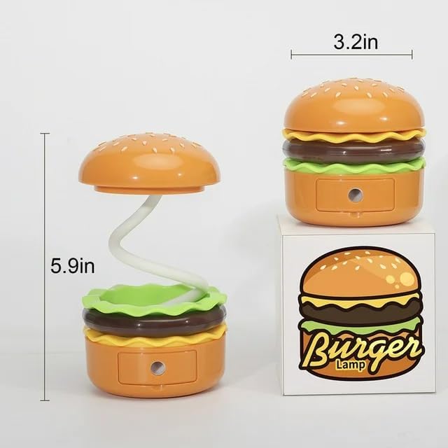 Cute Desk Lamp,Table lamp,Night Lights,Hamburger Small Night lamp,Desk Accessories, Room Decor for Boys Girls Gifts, Yellow, SY-KD300