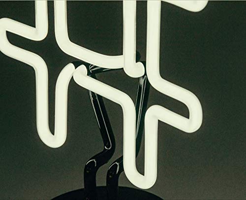 Amped & Co Neon Hashtag Symbol Desk Light, Real Neon, White, Large 8 x 13 inches, Home Decor Neon Signs led lights, neon lights for bedroom wall decors