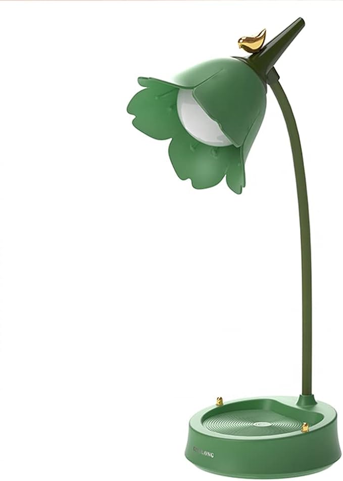 LED Desk Lamp Cordless Table Light Adjustable Gooseneck Dimmable Touch Rechargeable Battery Eye-Caring Night Light for Kids College Dorm Bedroom Reading (Green)