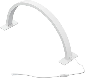28 Inch Half Moon Nail Desk Lamp, 35W 3000 to 6000K Dimmable Desktop LED Light, Fill Light Half Moon Desk Light for Facial Spa, Manicure, Tattoo, Eyelash, Gifts