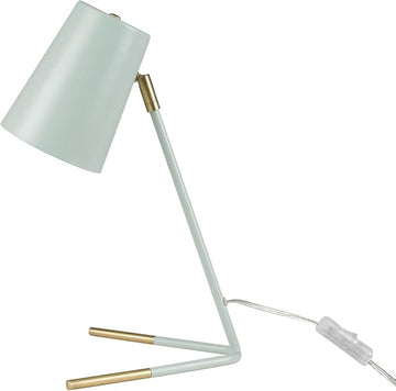Globe Electric 56086 Dobby 16" Desk Lamp, Matte Teal, Gold Accents