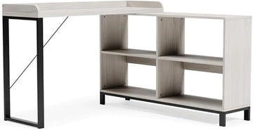 Signature Design by Ashley Bayflynn Modern L-Desk, White & Black