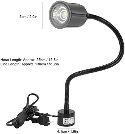 Hyuduo LED Lamp with Magnetic Base, 12W Long Flexible Gooseneck Desk Work Lamp, Sewing Machine Light for Workbench, Metal Lathe, Drill Press