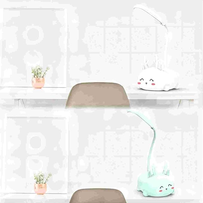 Kids Lamp, Cute LED Desk Lamp for Kids, Mini Animal Night Light, USB Rechargeable Flexible Cartoon Lamp Eye-Care Lighting for Bedroom (Deer B, Blue)