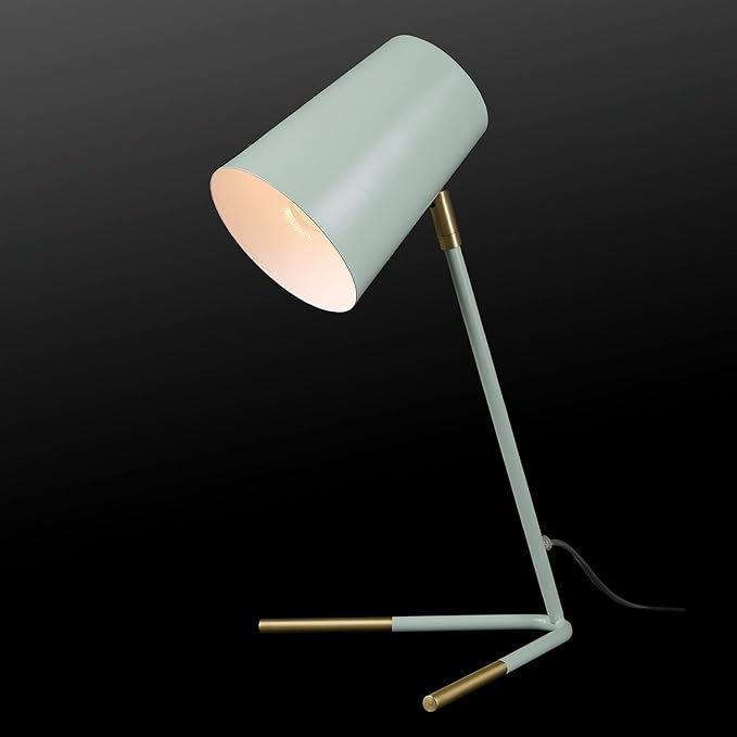 Globe Electric 56086 Dobby 16" Desk Lamp, Matte Teal, Gold Accents