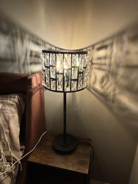 Modern K9 Crystal Table Lamp Desk Lamp 26" Tall for Bedroom Reading, Living Room, Office