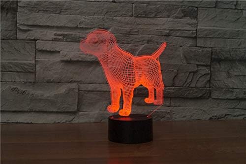 Little Dog Puppy Figure 3D lamp Optical Night Light 7 Colors Changing LED Illusion Lamps Gifts for Girls Kids Baby Girls Daughter Sister Aunt or Mother