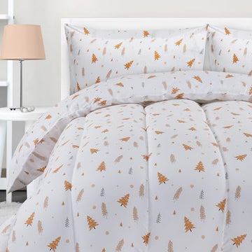 Utopia Bedding All Season Pine Tree Comforter Set with 2 Pillow Cases, 3 Piece Soft Brushed Microfiber Kids Bedding Set for Boys/Girls, Machine Washable (Twin)