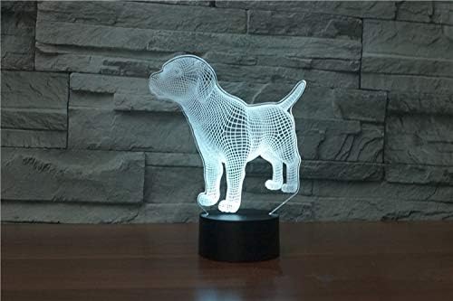 Little Dog Puppy Figure 3D lamp Optical Night Light 7 Colors Changing LED Illusion Lamps Gifts for Girls Kids Baby Girls Daughter Sister Aunt or Mother