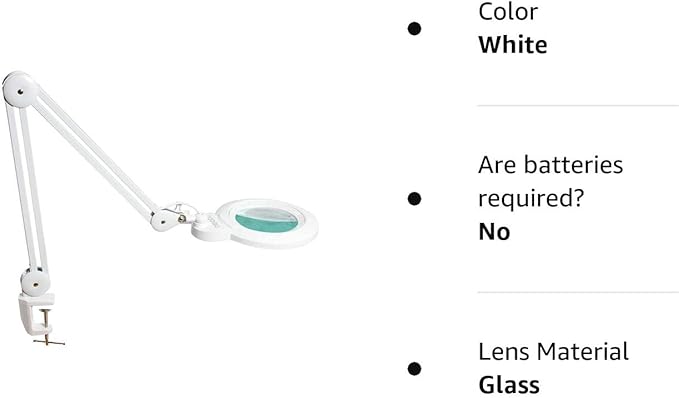 Neatfi XL Bifocals 1,200 Lumens Super LED Magnifying Lamp with Clamp, 3 Light Modes, Correlated Color Temperature Control (3000K-4500K-6000K), 12W, 120 Pcs SMD LED (White, 6 Inch Lens)