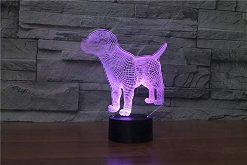 Little Dog Puppy Figure 3D lamp Optical Night Light 7 Colors Changing LED Illusion Lamps Gifts for Girls Kids Baby Girls Daughter Sister Aunt or Mother
