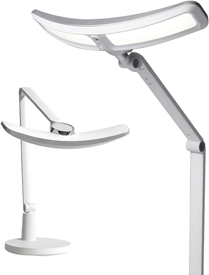 Eye-Care eReading Desk Lamp/Table Lamp/Task Lamp/Swing Arm Lamp: Auto-Dimming, CRI 97, Adjustable Temperatures, 51” Wide Illumination Desk Light for Home Office, Bedroom, Living Room