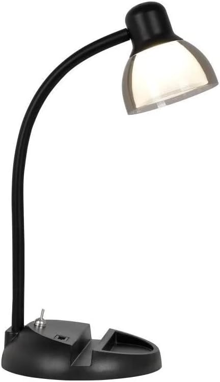SIMPLEE ADESSO Charging Station LED Desk Lamp, Black Finish
