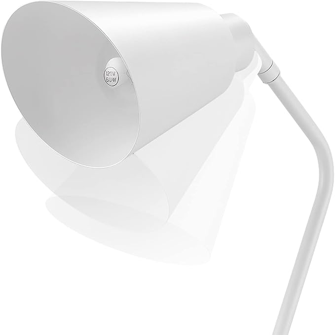 Globe Electric 52295 Belmont 17" Desk Lamp, Matte White, White Faux Marble Base, 2.1A USB Port, On Off Rocker Switch at Base