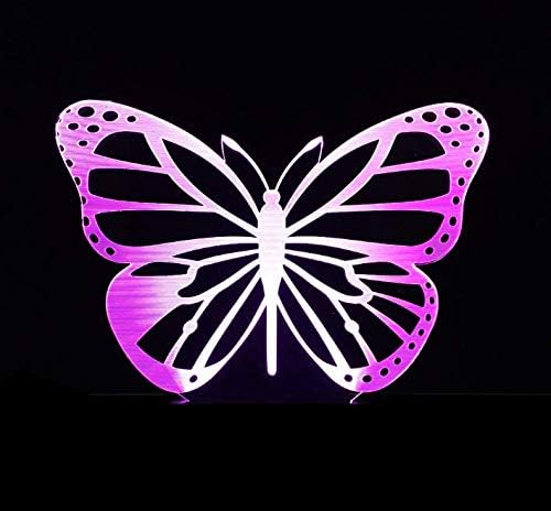 Butterfly Girl's Lamp 3D Illusion Night Lights Girl's Birthday Gifts - Multi Colors Changing Bedroom Decorative Arts Gifts for Female (Butterfly)
