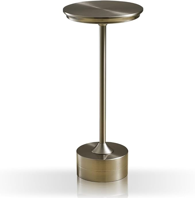 Portable Metal Desk Lamp, 3-Levels Brightness Metal LED Table Lamp, 3 Color Touch Control Rechargeable Lamp, Night Light, Bedside Lamp,Dining Room Lamp (Silver)