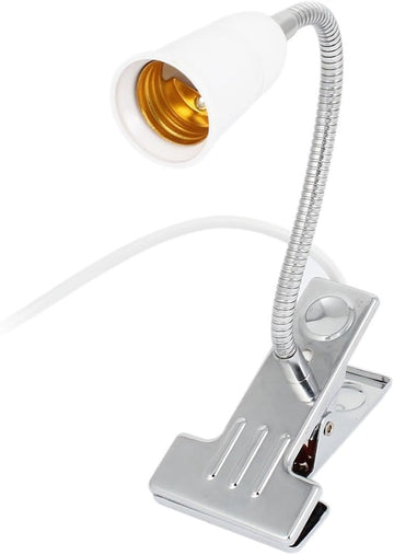 2pcs - AC 110-220V US Plug Flexible Aluminum Wire Neck Metal Clip Holder with Switch for E26/E27 Socket LED CFL Plant Growth Lights Desk Lamp Holder