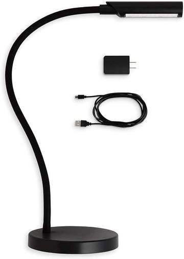Reliable UberLight Flex 4200TL Task Light – LED Portable Desk Light with Round Base, USB Connection, 26.5” Flexible Gooseneck, 270° Rotational Head, and up to 60,000 Hours of Use (Black)