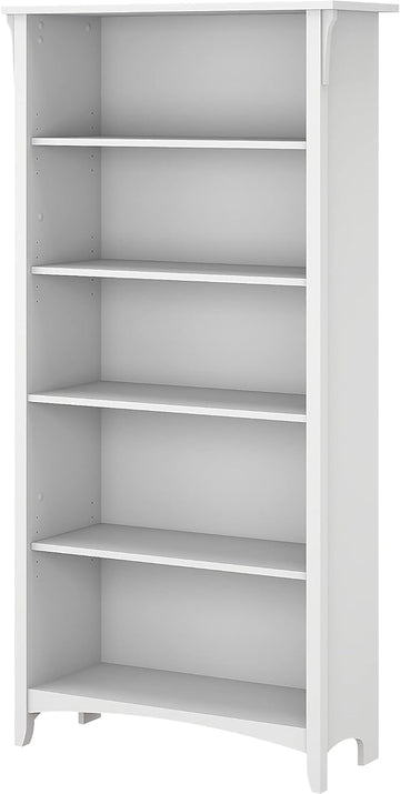Bush Furniture BSH24463038 Salinas 5-Shelf 63-Inch H Bookcase, Pure White