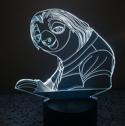 Birthday Gift Sloth Lamp - 3D Optical Illusion 2 Functions multi colors USB Charging or AA Battery - Acrylic Panel Funny Sloth Flash Light Gifts for Kids BF GF Son & Daughter