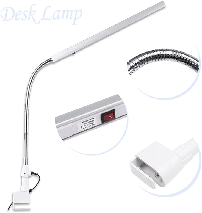 FILFEEL Tattoo Light, Ultra-Slim LED Desk 360 Degree Rotation Metal Arm Eye-Caring Office Lamp Makeup(US Plug)