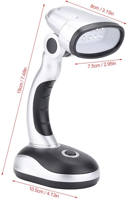 Led Desk Lamp, 12-Bulb Battery-Operated Table Light Eye Care for Reading Study Lighting
