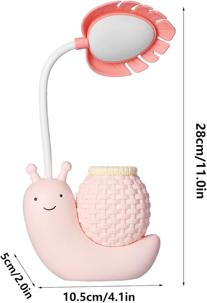 LED Desk Lamp USB Charging, Cartoon Animal LED Small Desk Lamp, Multifunction Table Lamp, LED Desk Lamp with Pen Holder for s (pink)