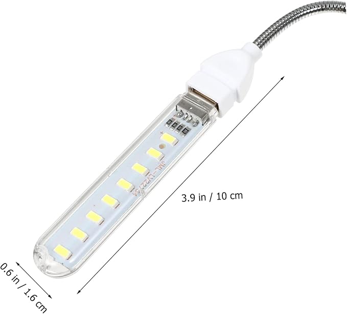 ARTIBETTER 2pcs U Disk Night Light Led Reading Light Plug in Led Night Light Outdoor Camping Light Gooseneck 8 Leds Night Lamp Atmosphere Light USB Light Indoor Computer Jianpan Student PVC