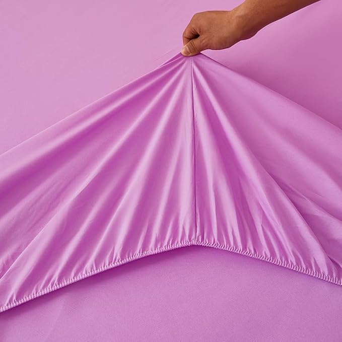 6Pcs Purple Rainbow Twin Size Bedding Set for Girls Gradient Glitter Kids Comforter Sets Tie Dye Girls Bed Set Sparkle Galaxy Bed in A Bag with Sheets