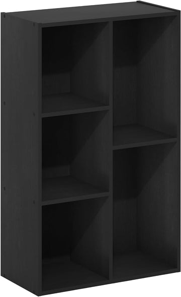 Furinno Luder 5-Cube Reversible Open Shelf, Blackwood