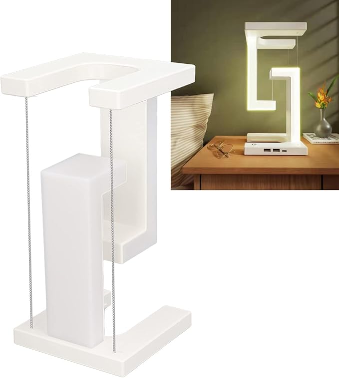 Asixxsix Magnetic Levitation Desk Lamp, 3 Levels Stepless Dimming Magnetic Levitating Anti Table Lamp Touch Control LED Desk Lamp Modern Lamp for Bedroom Study Office Decor