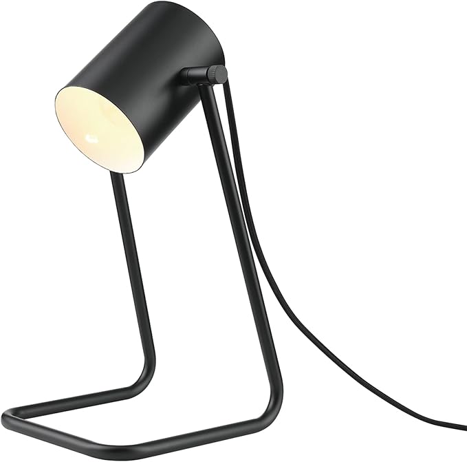 Globe Electric 52299 Sahara 14" Desk Lamp, Matte Black, Swing Shade, in-Line On/Off Rocker Switch