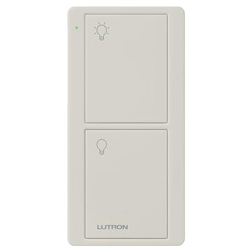 Lutron Pico Remote for Caseta Smart Switch, 2-Button Control , On/Off Control, For Table Top or Wallmount Use, PJ2-2B-GLA-L01, Light Almond